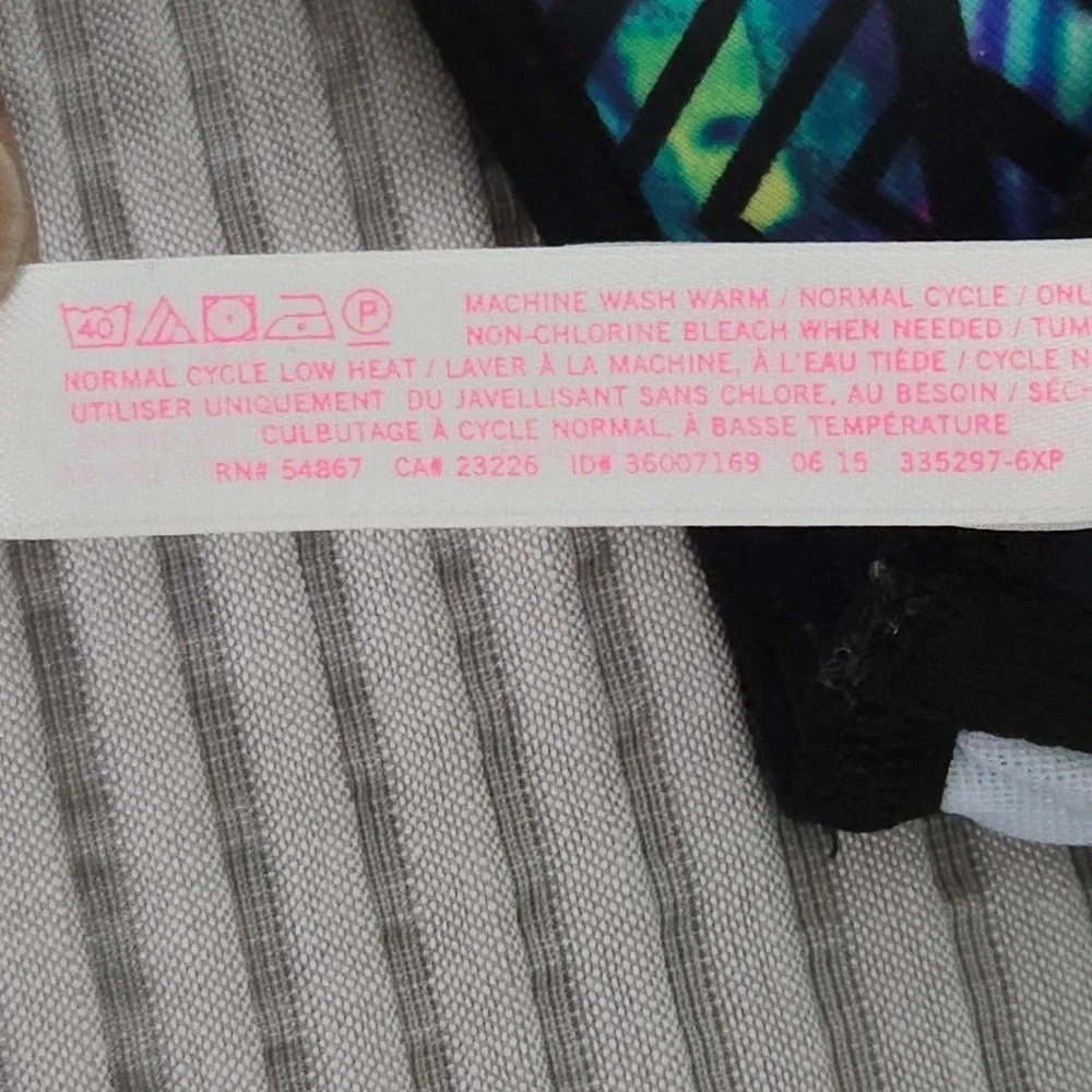 PINK Victoria's Secret Bralette Small Holographic Geometric Print Y2K Retro